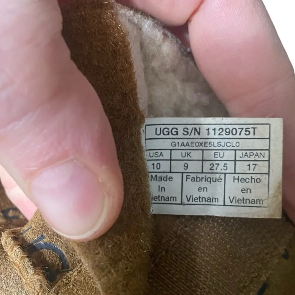 UGG Keelan Embossed Logo Tan Boots Size 10 Toddler